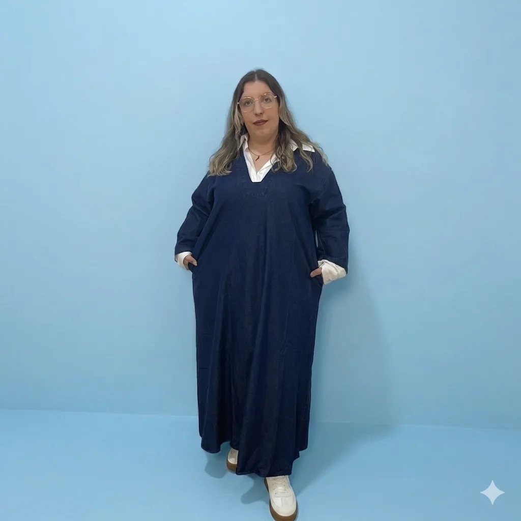 Vestido ganga BUBBLEE com camiseiro