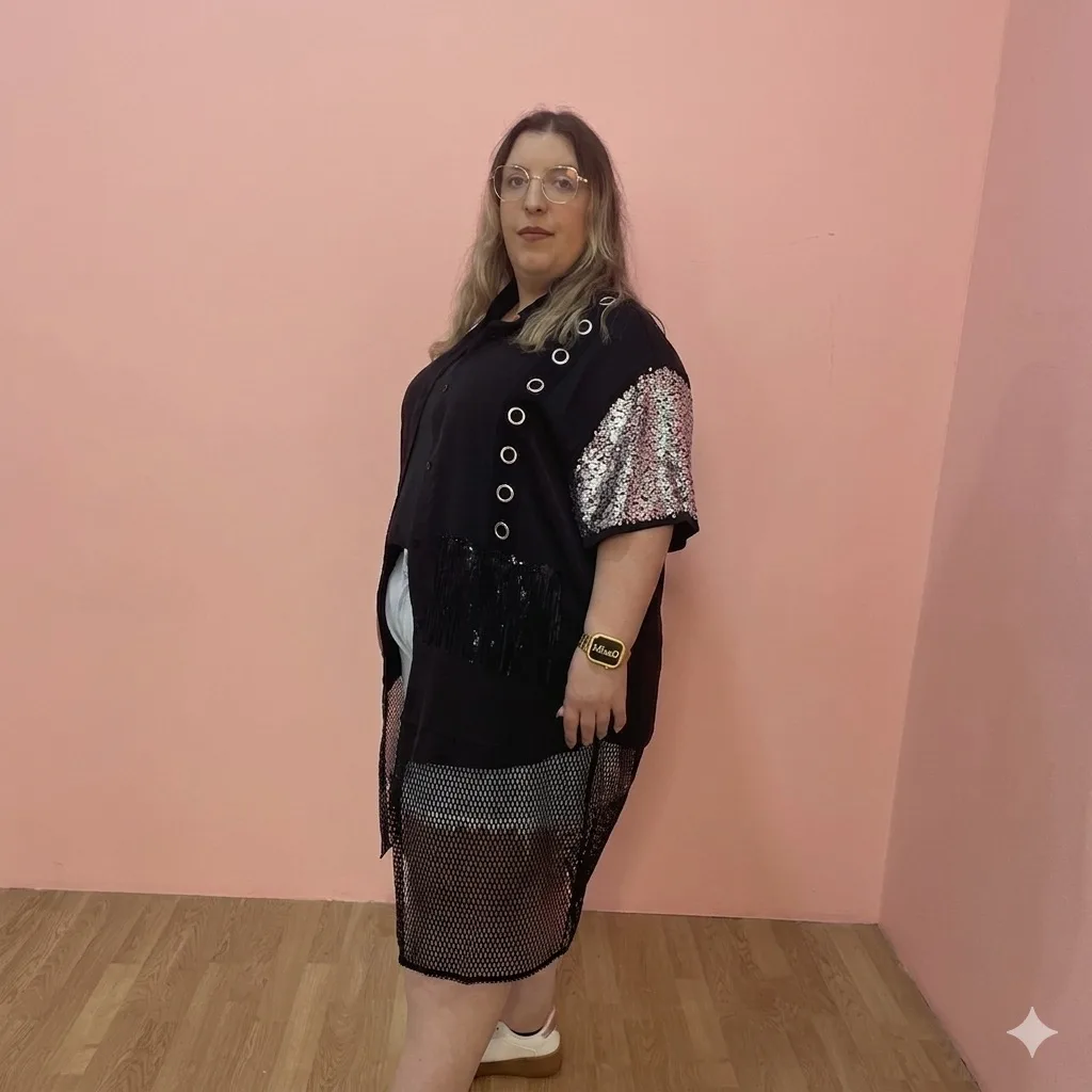 kimono lantejoulas Fly